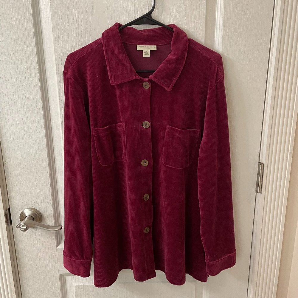 Appleseed's Corduroy Shirt, Cranberry, PXL